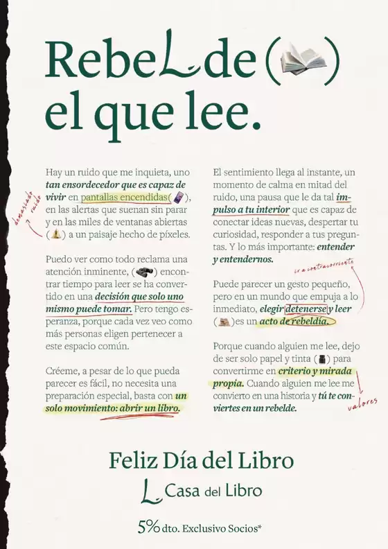 Catálogo Casa del Libro | Feliz Día del Libro | 2026-04-01T00:00:00.000Z - 2026-04-22T00:00:00.000Z