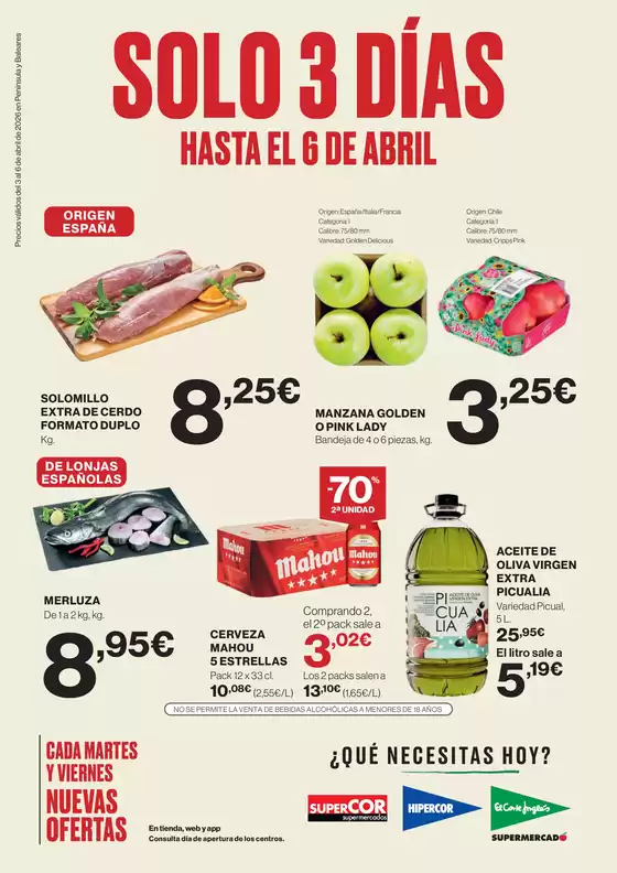 Catálogo Hipercor | Solo 3 Días | 2026-04-03T00:00:00.000Z - 2026-04-06T00:00:00.000Z