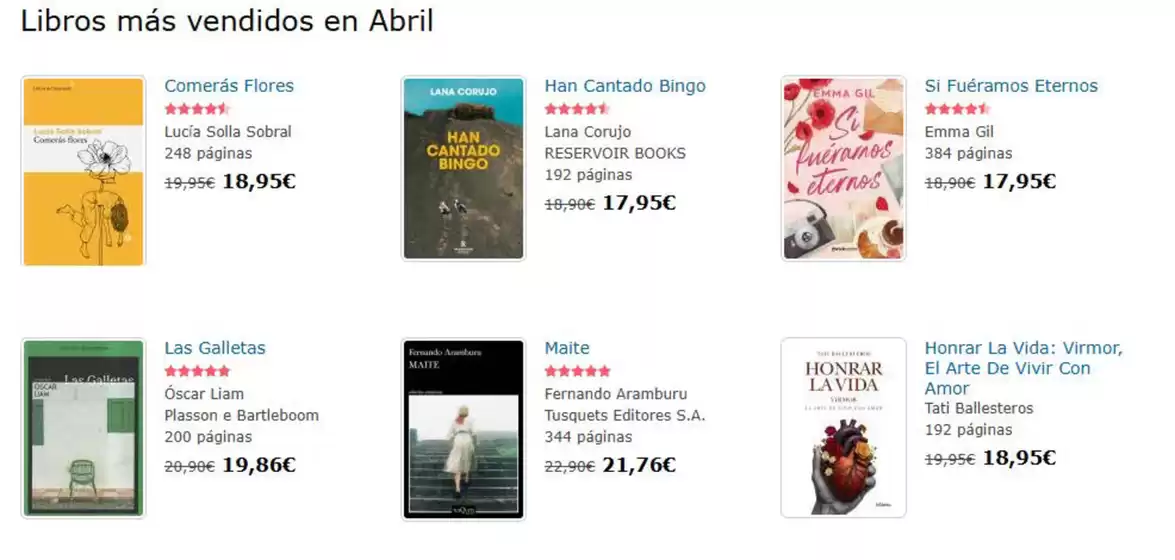 Catálogo Agapea | Libros más vendidos en Abril | 2026-04-03T00:00:00.000Z - 2026-04-30T00:00:00.000Z