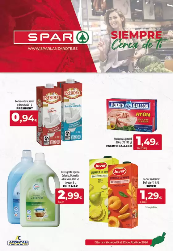 Catálogo SPAR Lanzarote | Oferta válida del 9 al 22 de Abril de 2026 | 2026-04-09T00:00:00.000Z - 2026-04-22T00:00:00.000Z