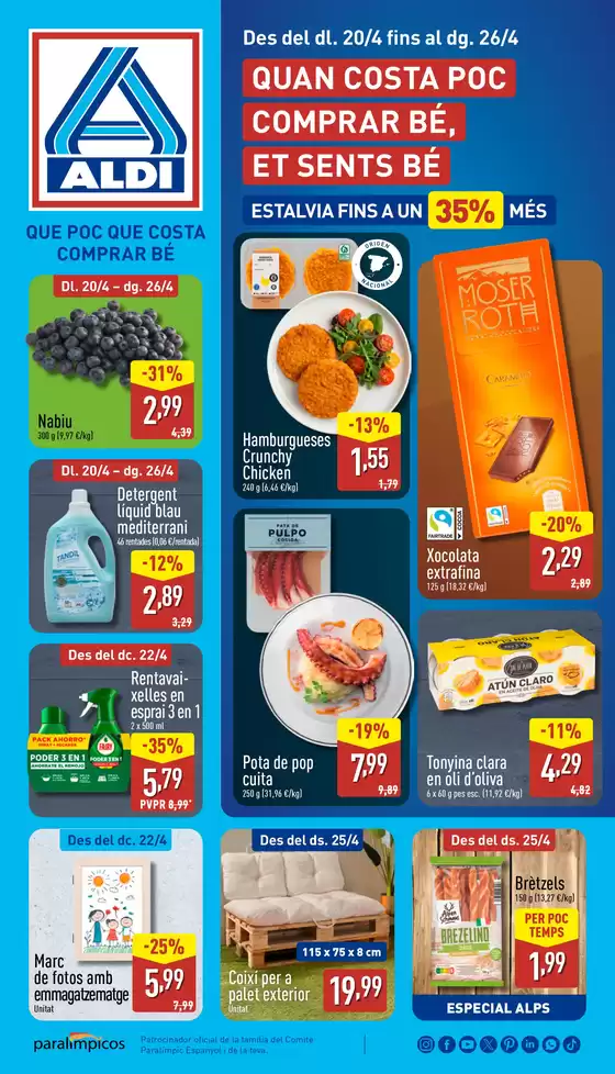 Catálogo ALDI en Palau-saverdera | Qué poco cuesta comprar bien | 2026-04-20T00:00:00.000Z - 2026-04-26T00:00:00.000Z