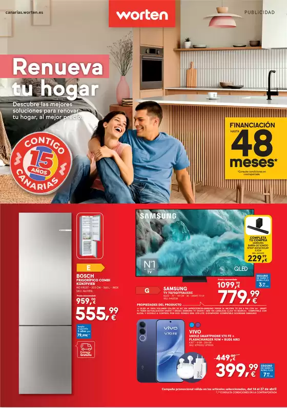 Catálogo Worten en Viana do Bolo | Renueva tu hogar | 2026-04-14T00:00:00.000Z - 2026-04-27T00:00:00.000Z