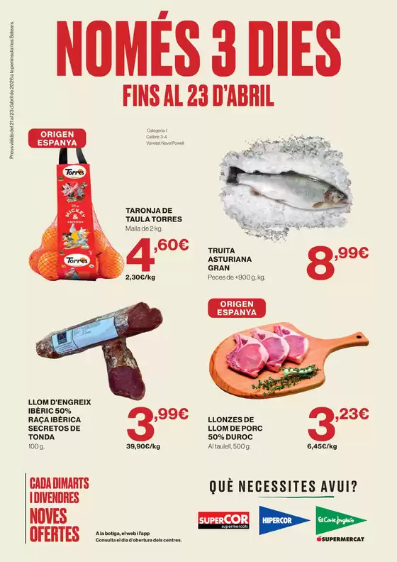 Catálogo Hipercor | Només 3 Dies | 2026-04-21T00:00:00.000Z - 2026-04-23T00:00:00.000Z