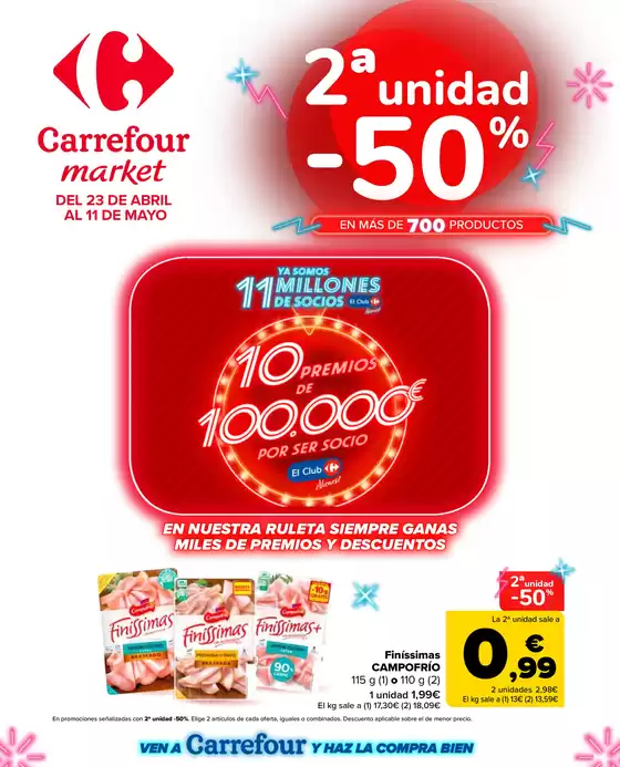 Catálogo Carrefour Market | 2° unidad al 50% | 2026-04-23T00:00:00.000Z - 2026-05-11T00:00:00.000Z