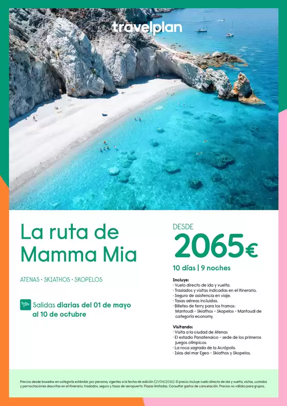 Catálogo Travelplan en Berninches | La ruta de Mamma Mia | 2026-04-22T00:00:00.000Z - 2026-10-10T00:00:00.000Z