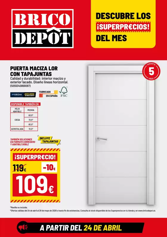 Catálogo Brico Depôt | Descubre Los ¡Superprecios! Del Mes | 2026-04-24T00:00:00.000Z - 2026-05-28T00:00:00.000Z