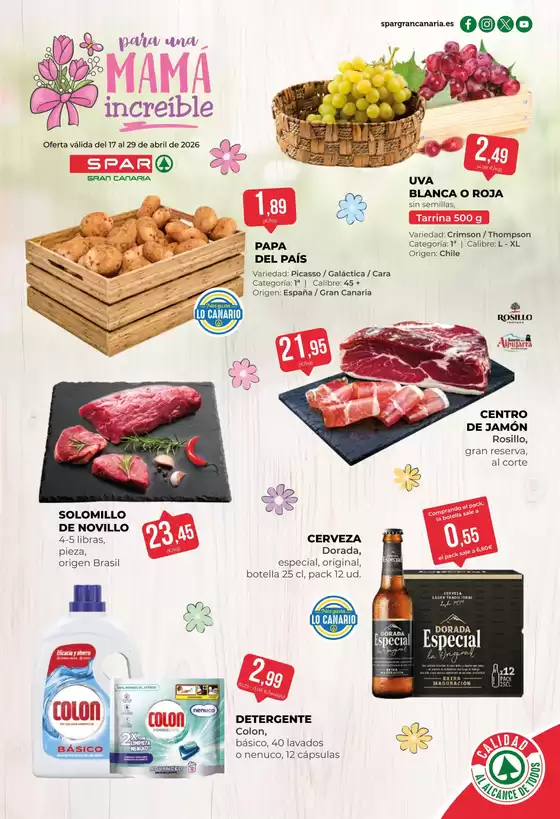 Catálogo SPAR Gran Canaria | Oferta válida del 17 al 29 de abril de 2026 | 2026-04-17T00:00:00.000Z - 2026-04-29T00:00:00.000Z