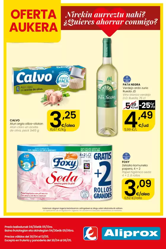 Catálogo Eroski | Nirekin aurreztu nahi? Aliprox | 2026-04-30T00:00:00.000Z - 2026-05-13T00:00:00.000Z