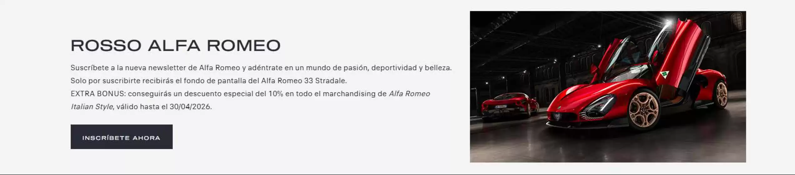 Catálogo Alfa Romeo | Rosso Alfa Romeo | 2026-04-27T00:00:00.000Z - 2026-04-30T00:00:00.000Z