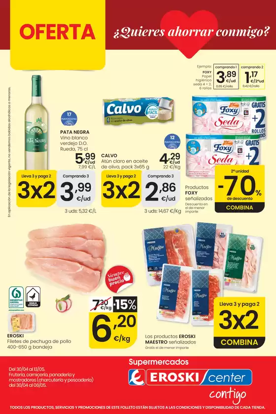 Catálogo Eroski | ¿Quieres ahorrar conmigo? EROSKI CENTER | 2026-04-30T00:00:00.000Z - 2026-05-13T00:00:00.000Z