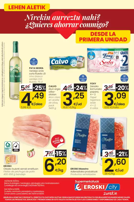 Catálogo Eroski | Nirekin aurreztu nahi? EROSKI CITY | 2026-04-30T00:00:00.000Z - 2026-05-13T00:00:00.000Z