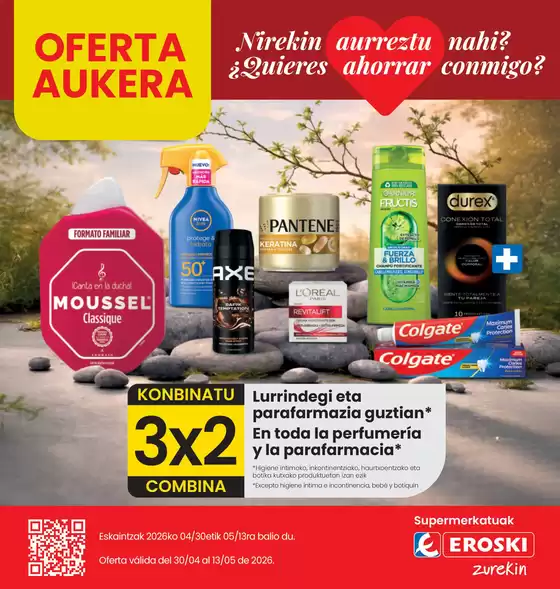 Catálogo Eroski en Barrika | 3x2 En toda la perfumería y la parafarmacia | 2026-04-30T00:00:00.000Z - 2026-05-13T00:00:00.000Z