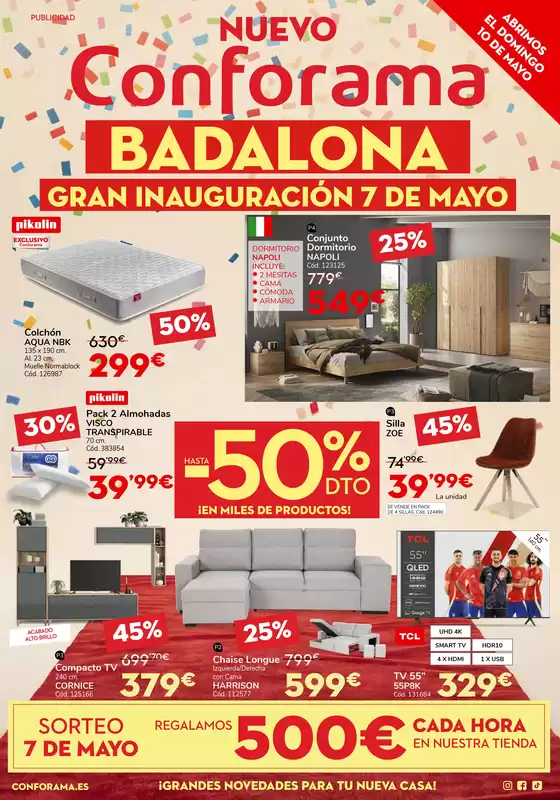 Catálogo Conforama | Nuevo conforama en Badalona: Gran inauguración 7 de mayo | 2026-04-28T00:00:00.000Z - 2026-05-07T00:00:00.000Z