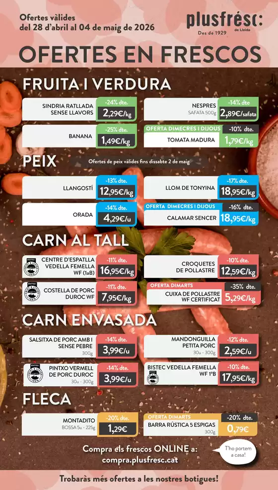 Catálogo Plusfresc | Ofertes De Productes Frescos | 2026-04-28T00:00:00.000Z - 2026-05-04T00:00:00.000Z