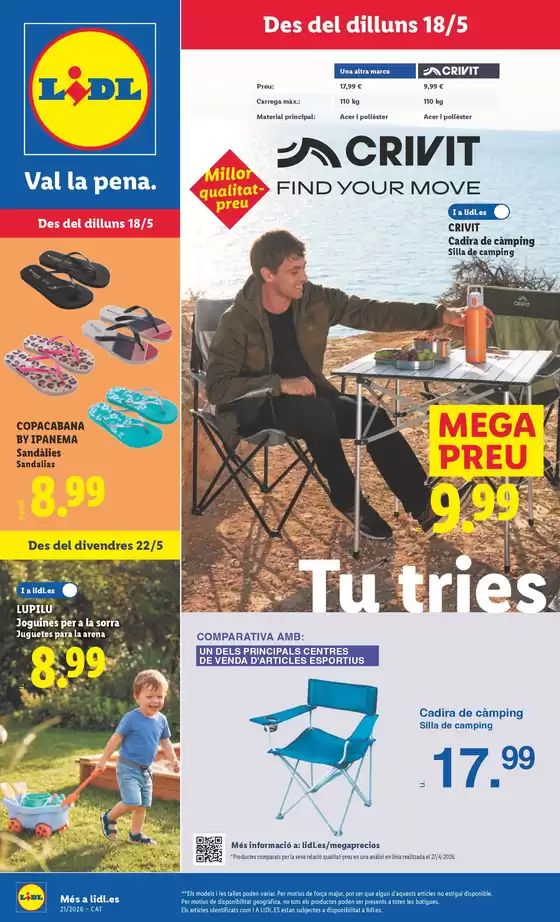 Catálogo Lidl en Vilanova d Escornalbou | ¡Bazar Lidl! Ofertas válidas del 18/05 al 24/05 | 2026-05-18T00:00:00.000Z - 2026-05-24T00:00:00.000Z
