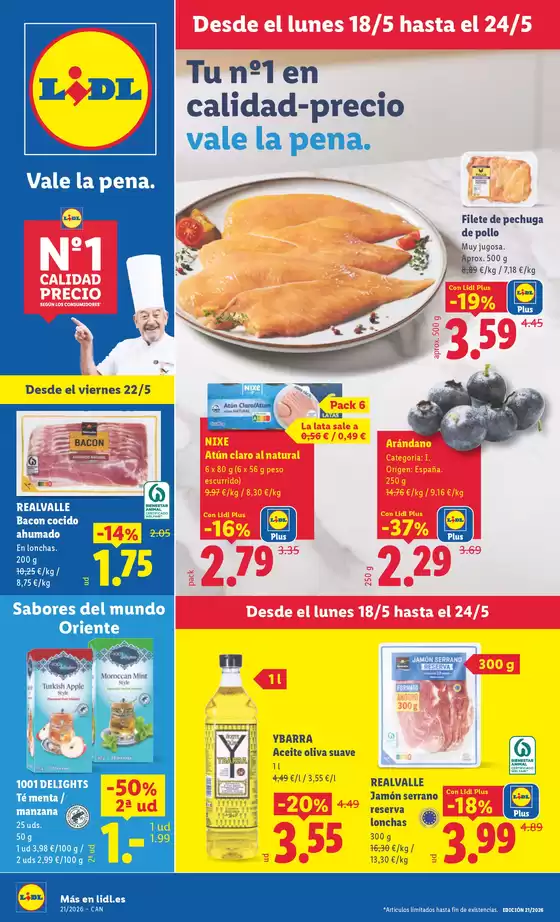 Catálogo Lidl en Médano | № 1 PRECIO - Ofertas válidas del 18/05 al 24/05 | 2026-05-18T00:00:00.000Z - 2026-05-24T00:00:00.000Z