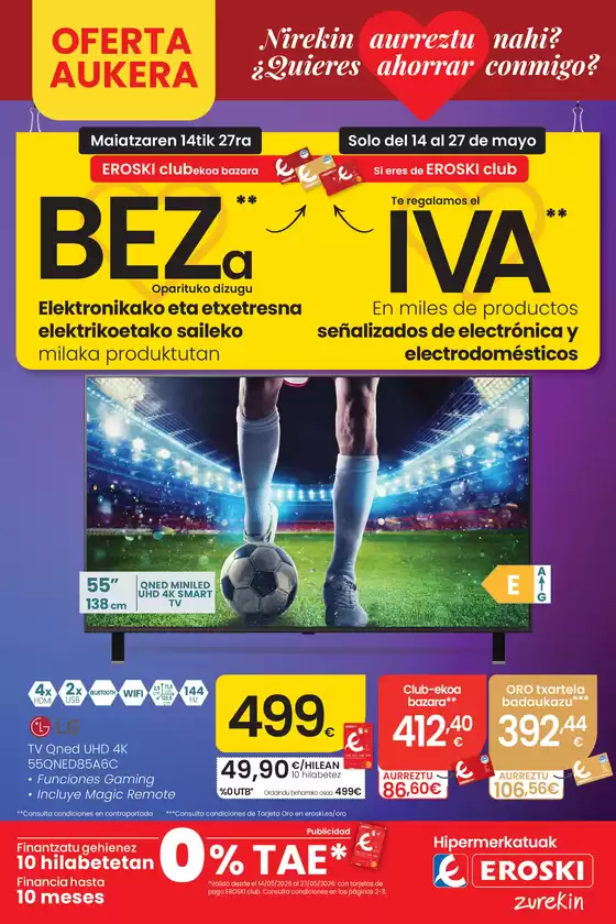 Catálogo Eroski en Beasain | Te regalamos el IVA en miles de productos | 2026-05-14T00:00:00.000Z - 2026-05-27T00:00:00.000Z