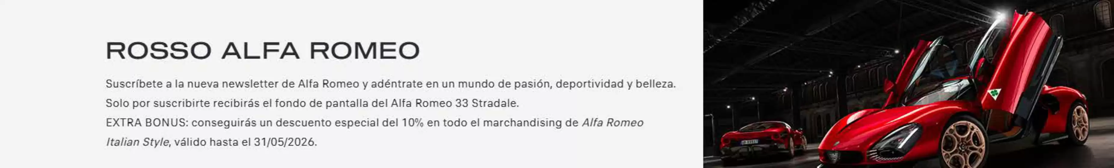 Catálogo Alfa Romeo | Rosso Alfa Romeo | 2026-05-18T00:00:00.000Z - 2026-05-31T00:00:00.000Z