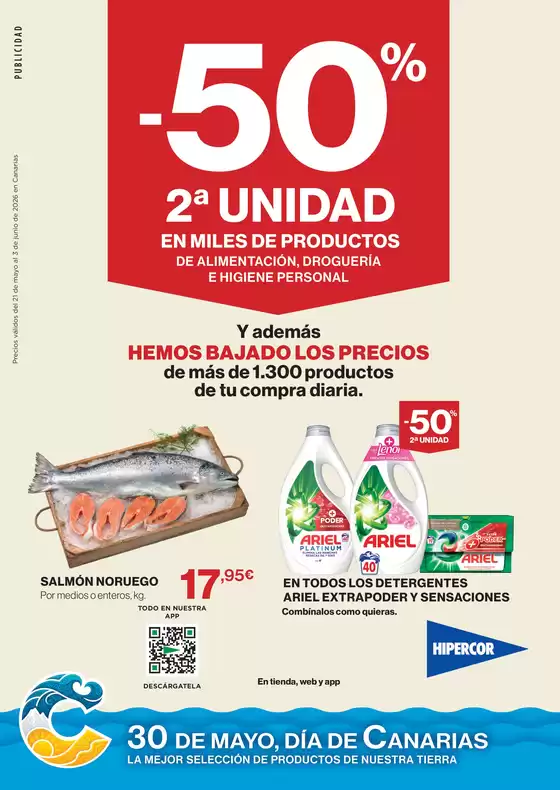 Catálogo Hipercor | -50% 2ª Unidad En Miles De Productos | 2026-05-21T00:00:00.000Z - 2026-06-13T00:00:00.000Z