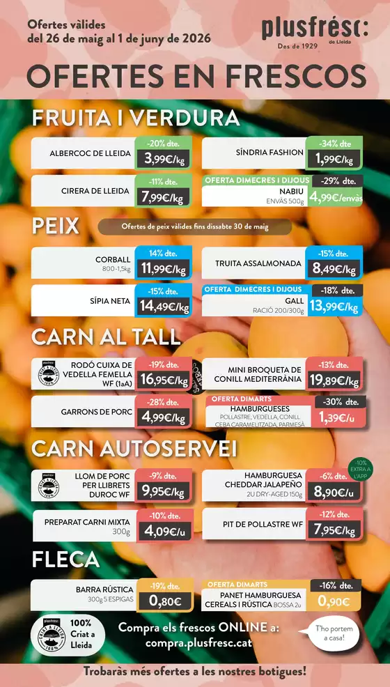 Catálogo Plusfresc | Ofertes De Productes Frescos | 2026-05-26T00:00:00.000Z - 2026-06-01T00:00:00.000Z