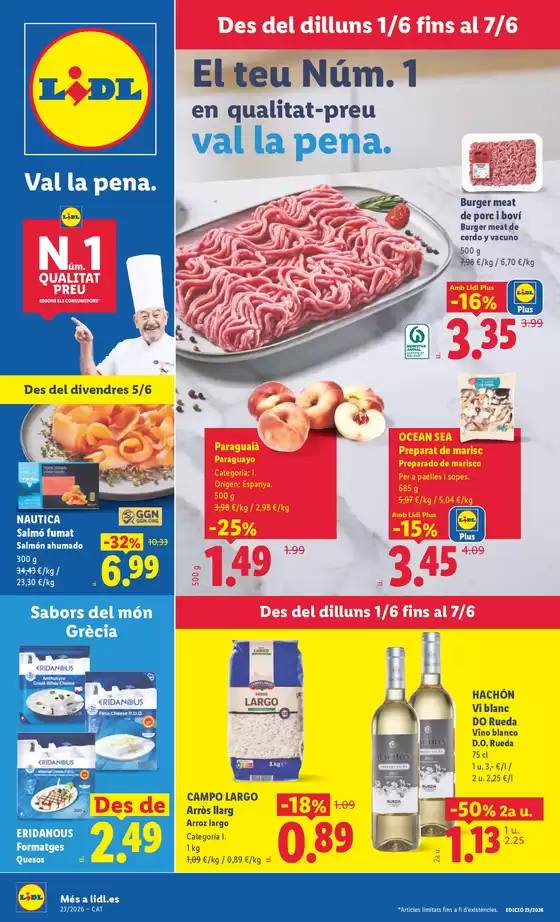 Catálogo Lidl en Matadepera | № 1 PRECIO - Ofertas válidas del 01/06 al 07/06 | 2026-06-01T00:00:00.000Z - 2026-06-07T00:00:00.000Z