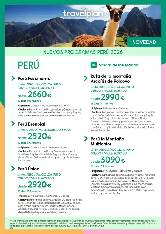 Catálogo Travelplan en Arganda del Rey | Travelplan Perú | 2026-05-28T00:00:00.000Z - 2026-06-30T00:00:00.000Z