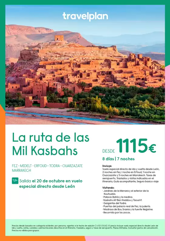 Catálogo Travelplan en Arganda del Rey | La ruta de las Mil Kasbahs | 2026-05-28T00:00:00.000Z - 2026-10-20T00:00:00.000Z