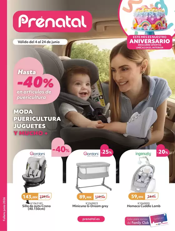 Catálogo Prénatal | Hasta -40% en artículos de puericultura | 2026-06-04T00:00:00.000Z - 2026-06-24T00:00:00.000Z