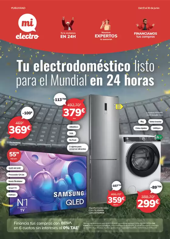 Catálogo Mi electro | Tu electrodoméstico listo para el Mundial en 24 horas | 2026-06-01T00:00:00.000Z - 2026-06-30T00:00:00.000Z