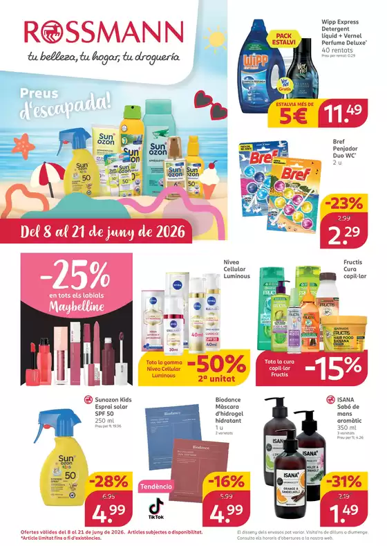 Catálogo Rossmann | Preus d’escapada | 2026-06-08T00:00:00.000Z - 2026-06-21T00:00:00.000Z