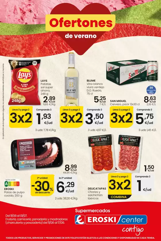Catálogo Eroski en Monzón | Ofertones de verano EROSKI CENTER | 2026-06-11T00:00:00.000Z - 2026-07-01T00:00:00.000Z
