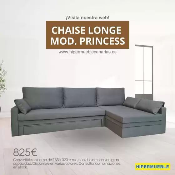 Catálogo HiperMueble Canarias | Chaise Longe Mod. Princess | 2026-06-08T00:00:00.000Z - 2026-06-21T00:00:00.000Z