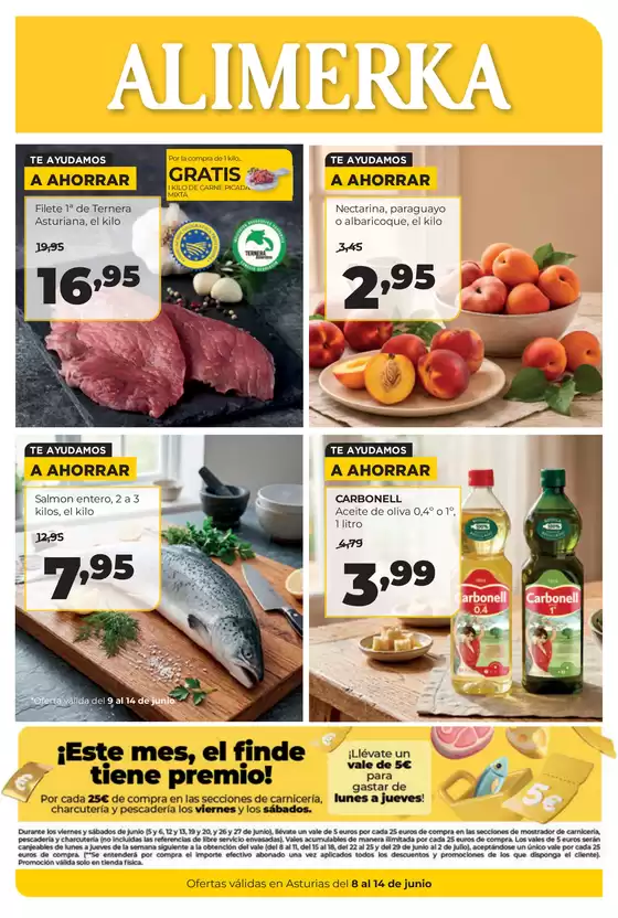 Catálogo Alimerka en Amoeiro | Semanal del 8 al 14 de junio Asturias | 2026-06-08T00:00:00.000Z - 2026-06-14T00:00:00.000Z