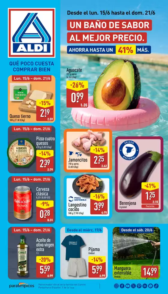 Catálogo ALDI en Vicolozano | Qué poco cuesta comprar bien | 2026-06-15T00:00:00.000Z - 2026-06-21T00:00:00.000Z