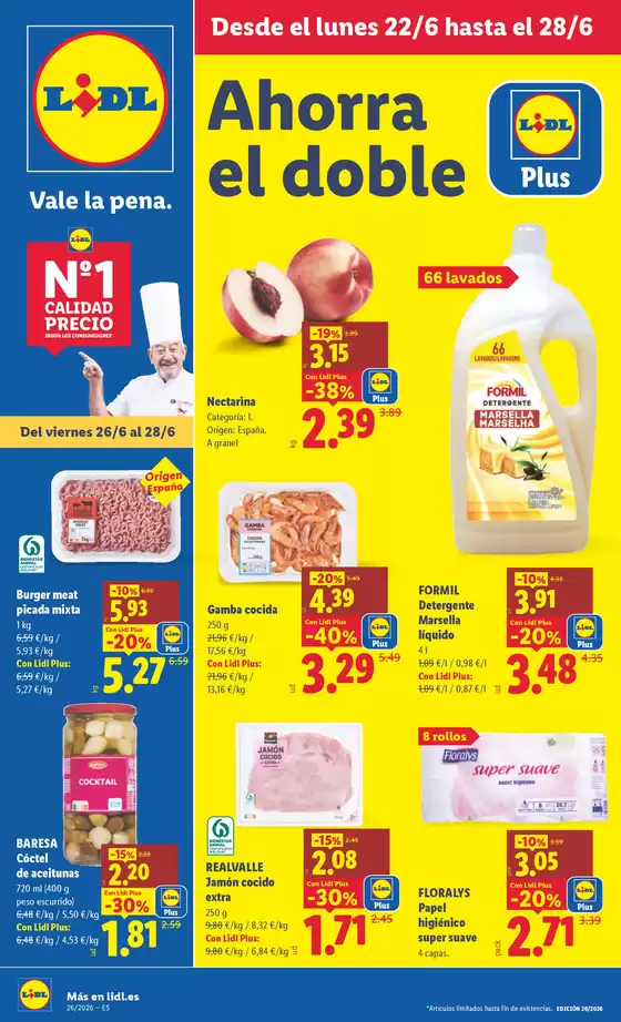 Catálogo Lidl | № 1 PRECIO - Ofertas válidas del 22/06 al 28/06 | 2026-06-22T00:00:00.000Z - 2026-06-28T00:00:00.000Z