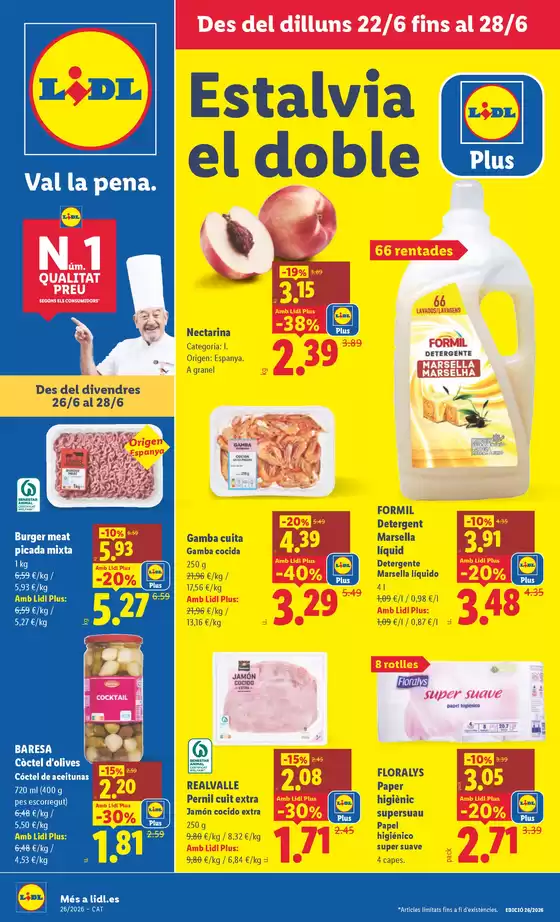 Catálogo Lidl en Castellbell i el Vilar | № 1 PRECIO - Ofertas válidas del 22/06 al 28/06 | 2026-06-22T00:00:00.000Z - 2026-06-28T00:00:00.000Z