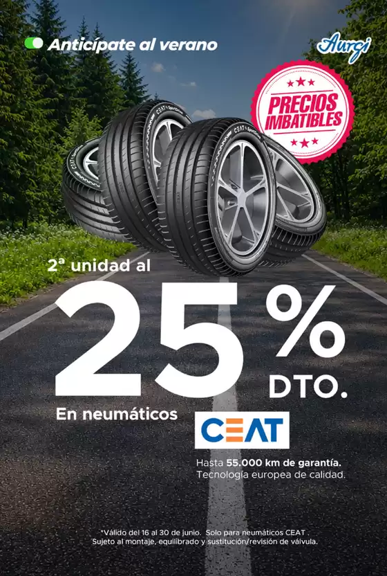 Catálogo Aurgi | 2ª Unidad Al 25% Dto En neumáticos | 2026-06-16T00:00:00.000Z - 2026-06-30T00:00:00.000Z
