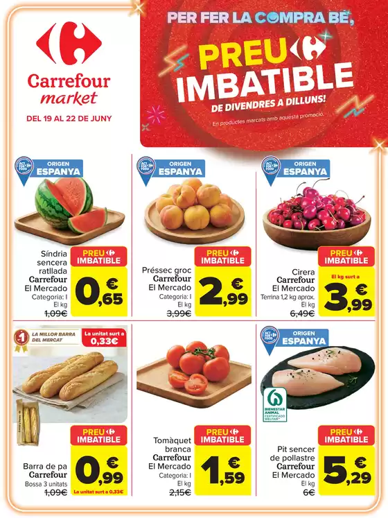 Catálogo Carrefour Market en Soneja | Preu Imbatible | 2026-06-19T00:00:00.000Z - 2026-06-22T00:00:00.000Z