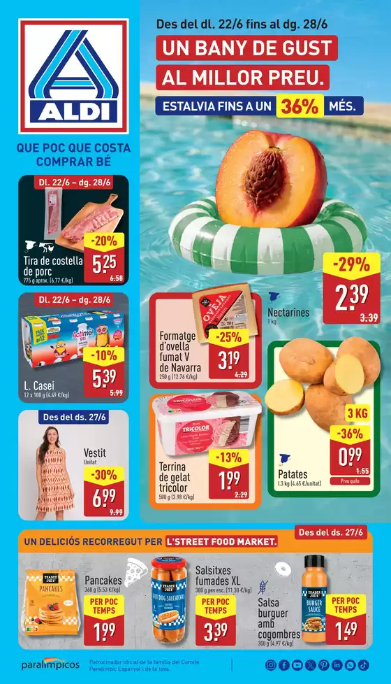 Catálogo ALDI en Mataró | ¡Qué poco cuesta comprar bien! | 2026-06-22T00:00:00.000Z - 2026-06-28T00:00:00.000Z