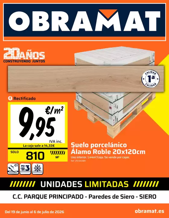 Catálogo Obramat en Botarell | Folleto Obramat Oviedo | 2026-06-19T00:00:00.000Z - 2026-07-06T00:00:00.000Z