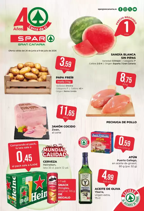 Catálogo SPAR Gran Canaria | Oferta válida del 26 de junio al 9 de julio de 2026 | 2026-06-26T00:00:00.000Z - 2026-07-09T00:00:00.000Z