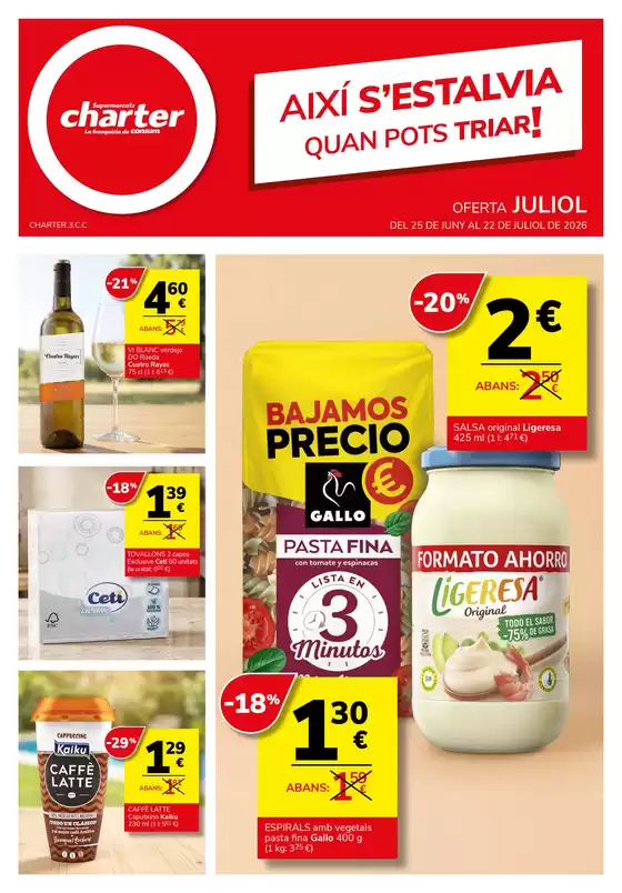 Catálogo Supermercados Charter | Del 25 De Juny Al 22 De Juliol De 2026 | 2026-06-25T00:00:00.000Z - 2026-07-22T00:00:00.000Z