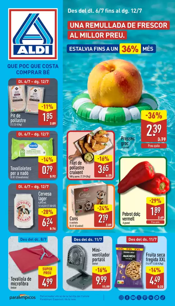 Catálogo ALDI en Santa Eulalia de Ronçana | ¡Qué poco cuesta comprar bien! | 2026-07-06T00:00:00.000Z - 2026-07-12T00:00:00.000Z