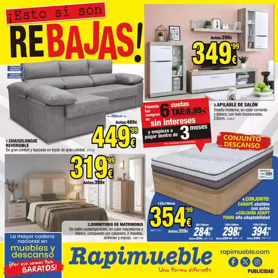 Catálogo Rapimueble | Esto sí son REBAJAS! | 2026-07-01T00:00:00.000Z - 2026-08-31T00:00:00.000Z