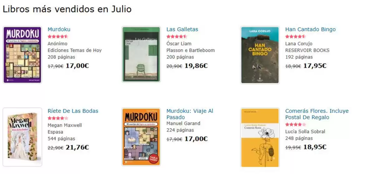Catálogo Agapea | Libros más vendidos en Julio | 2026-07-03T00:00:00.000Z - 2026-07-31T00:00:00.000Z