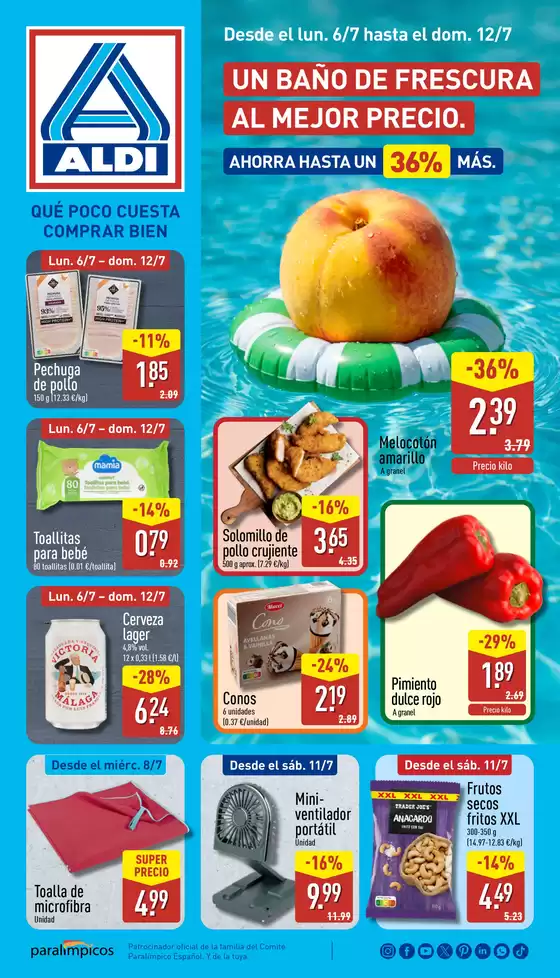 Catálogo ALDI en Barcelona | Un baño de frescura al mejor precio | 2026-07-08T00:00:00.000Z - 2026-07-12T00:00:00.000Z