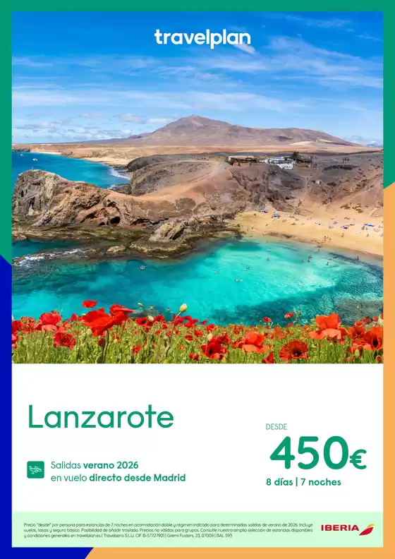 Catálogo Travelplan | Salidas verano 2026 Lanzarote desde 450€ | 2026-06-01T00:00:00.000Z - 2026-08-31T00:00:00.000Z
