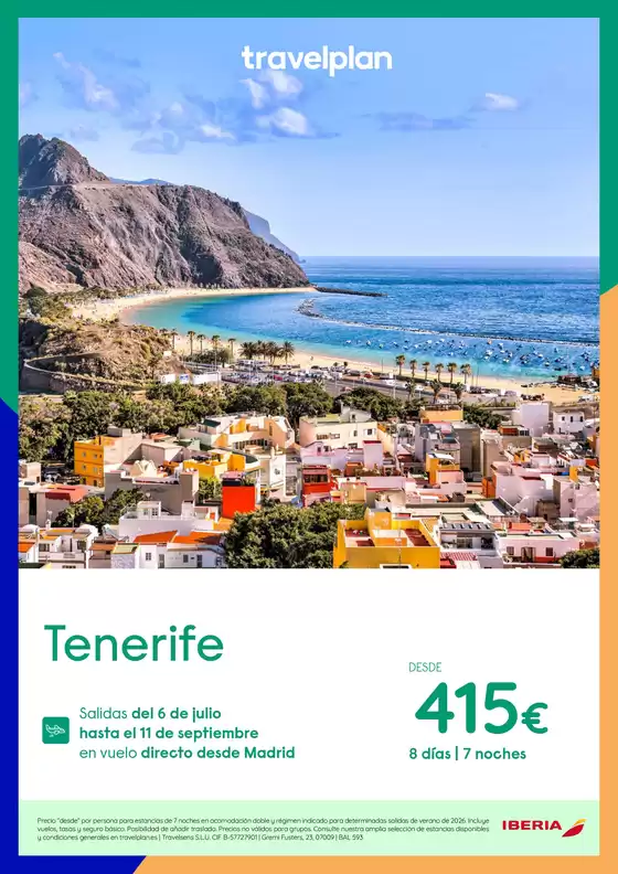 Catálogo Travelplan | Tenerife desde 415€ | 2026-07-06T00:00:00.000Z - 2026-09-11T00:00:00.000Z