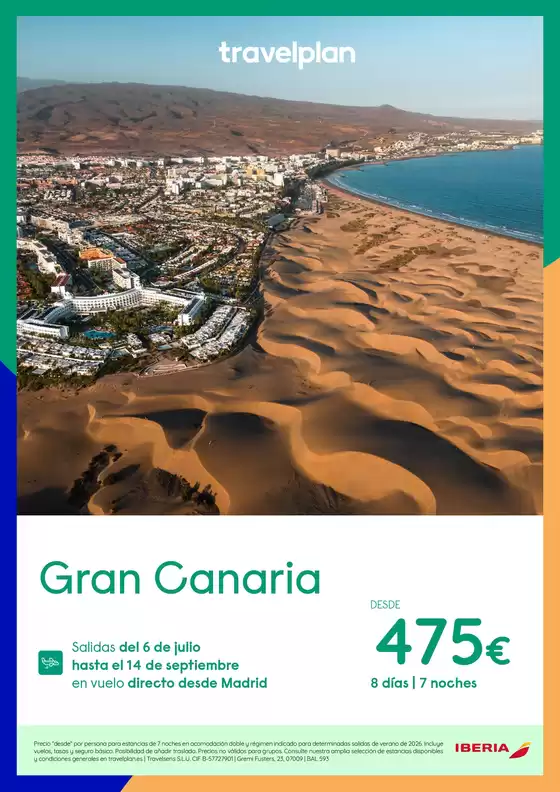 Catálogo Travelplan | Gran Canaria desde 475€ | 2026-07-06T00:00:00.000Z - 2026-09-14T00:00:00.000Z