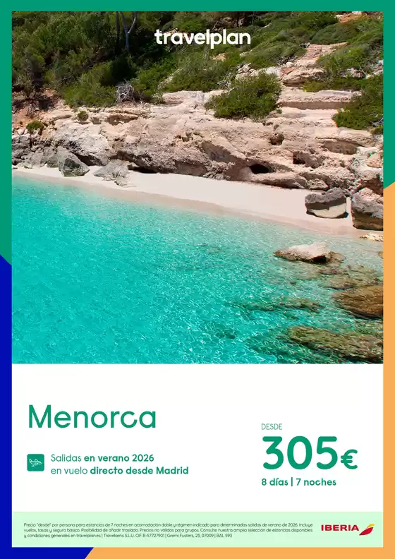 Catálogo Travelplan | Menorca desde 305€ | 2026-06-01T00:00:00.000Z - 2026-08-31T00:00:00.000Z